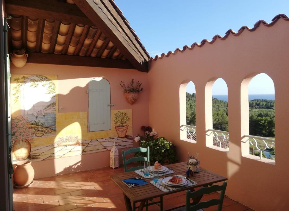 Hameau Des Amandiers - Vue Mer, Golf Et Vignes Appartement Saint-Cyr-sur-Mer Buitenkant foto